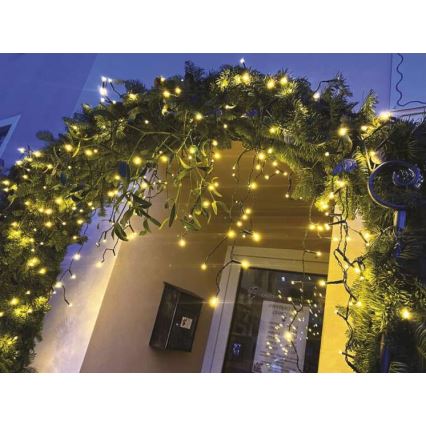 LED γιρλάντα εξωτερικού χώρου 200xLED/8 λειτουργίες 8,6m IP44 ζεστό λευκό