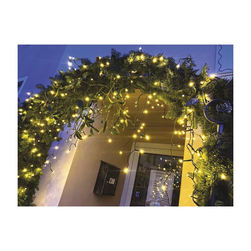 LED γιρλάντα εξωτερικού χώρου 200xLED/8 λειτουργίες 8,6m IP44 ζεστό λευκό