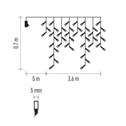 LED γιρλάντα εξωτερικού χώρου 200xLED/8 λειτουργίες 8,6m IP44 ζεστό λευκό