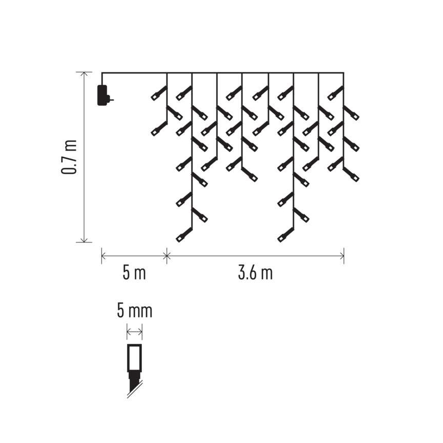 LED γιρλάντα εξωτερικού χώρου 200xLED/8 λειτουργίες 8,6m IP44 ζεστό λευκό