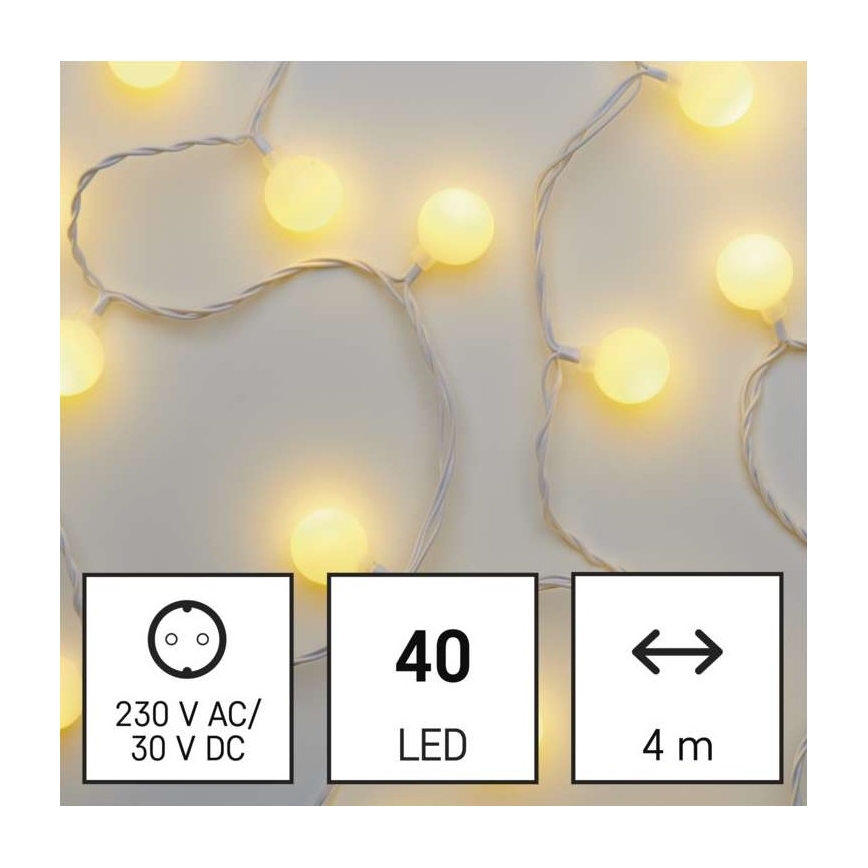 LED γιρλάντα εξωτερικού χώρου 40xLED/9m IP44 θερμό λευκό