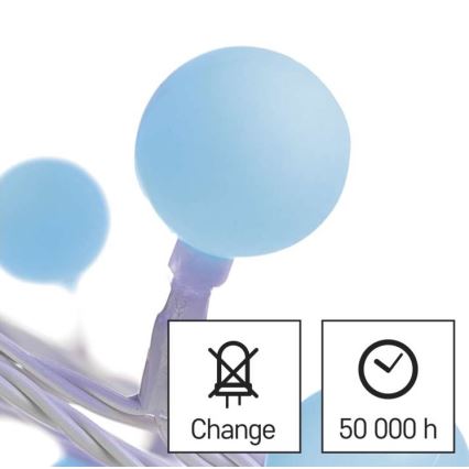 LED γιρλάντα εξωτερικού χώρου 40xLED/9m IP44 μπλε