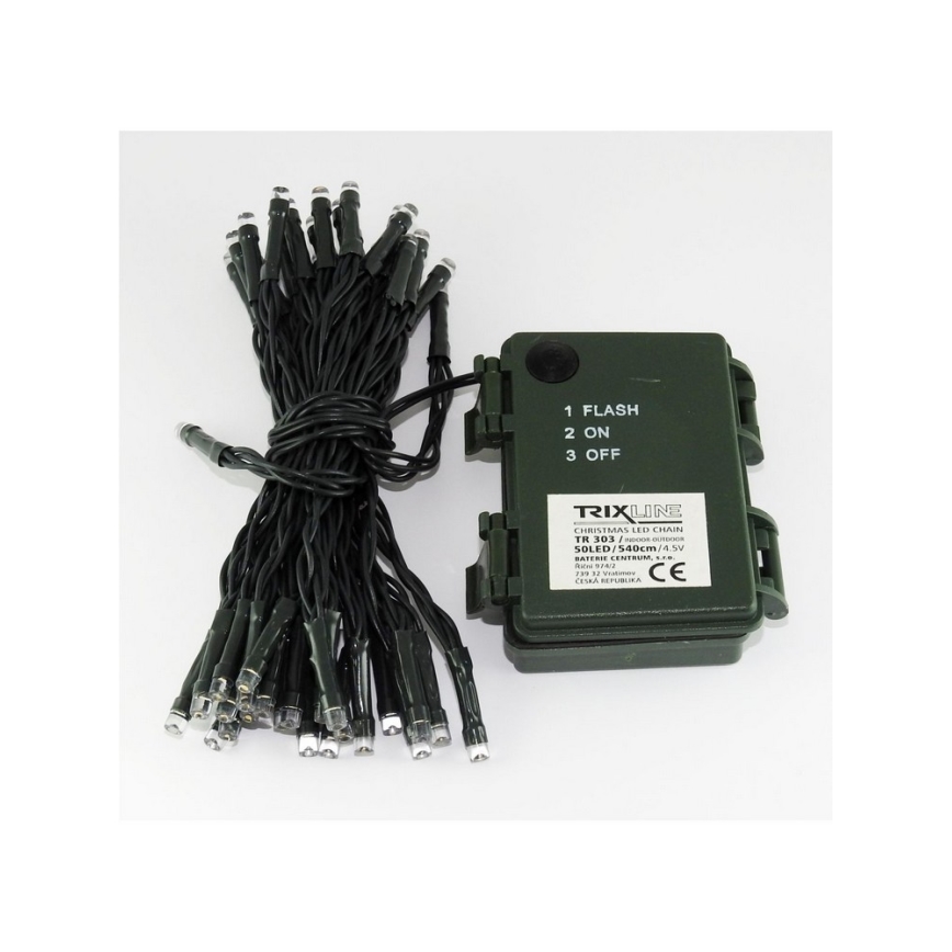 LED γιρλάντα εξωτερικού χώρου, 50 LED, 2 λειτουργίες, 5,4 m, IP44, θερμό λευκό