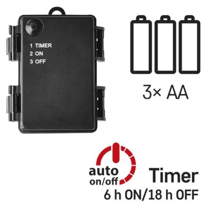 LED γιρλάντα εξωτερικού χώρου 80xLED/3xAA 6,1m IP44 θερμό λευκό