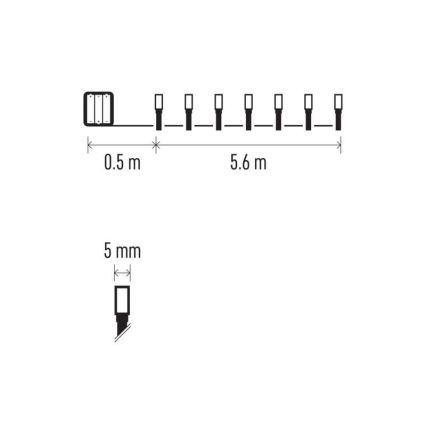 LED γιρλάντα εξωτερικού χώρου 80xLED/3xAA 6,1m IP44 θερμό λευκό