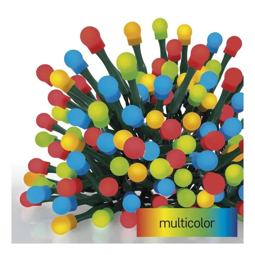 LED γιρλάντα εξωτερικού χώρου 80xLED/8 λειτουργίες 13 m πολύχρωμη IP44