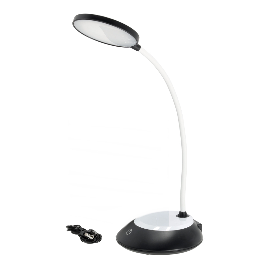 LED Επαναφορτιζόμενη επιτραπέζια λάμπα dimming VISUA LED/5W/5V 3000-5000K 1200 mAh μαύρο