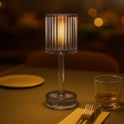 LED Επαναφορτιζόμενη επιτραπέζια λάμπα αφής SIMPLE LED/1W/5V 3000-6000K 2400 mAh καπνιστό γκρι