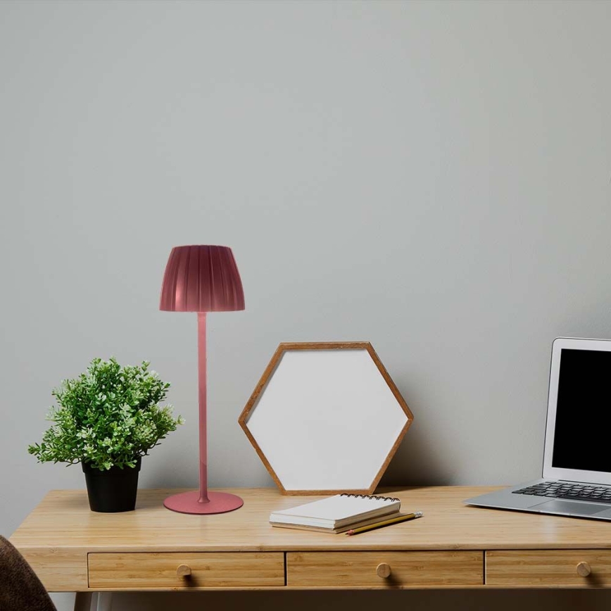 LED Ρυθμιζόμενο Φωτιστικό Επιτραπέζιο Επαναφορτιζόμενο με Αφή LED/2,7W/5V 3000/4000/6000K 1800 mAh Καφέ