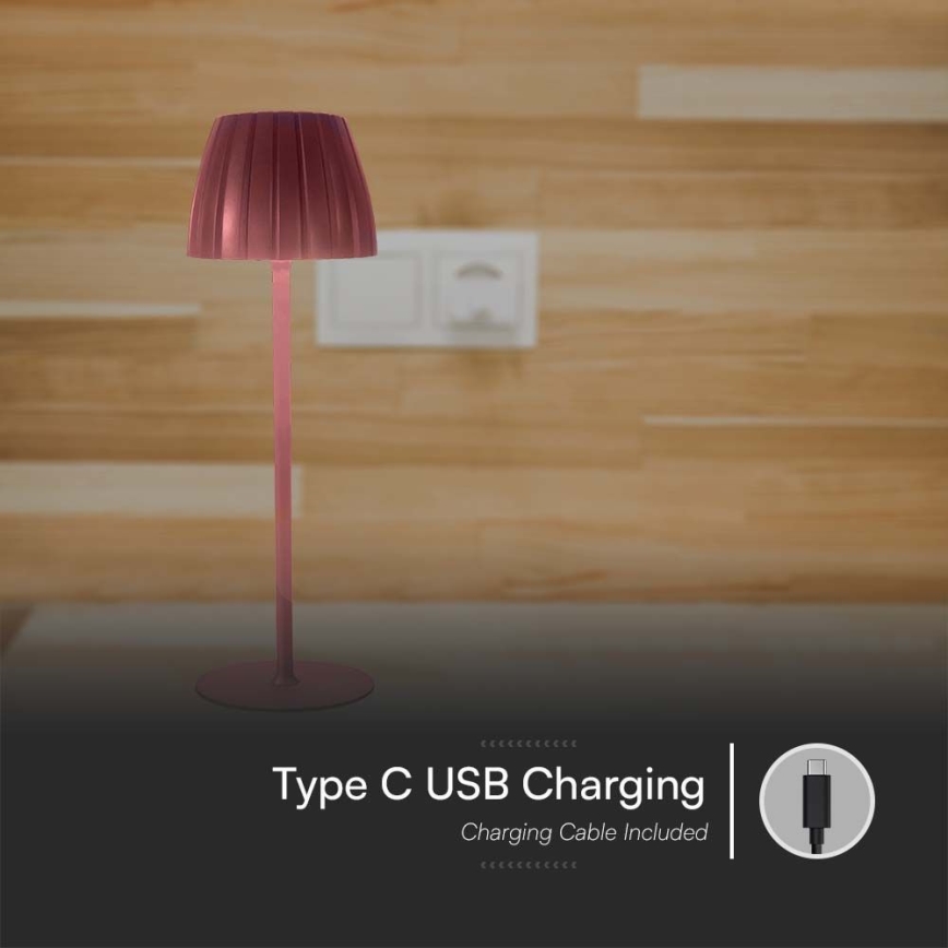 LED Ρυθμιζόμενο Φωτιστικό Επιτραπέζιο Επαναφορτιζόμενο με Αφή LED/2,7W/5V 3000/4000/6000K 1800 mAh Καφέ