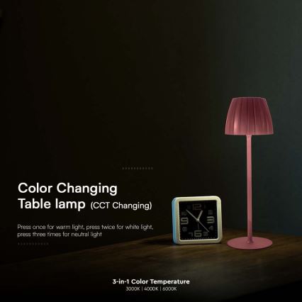 LED Ρυθμιζόμενο Φωτιστικό Επιτραπέζιο Επαναφορτιζόμενο με Αφή LED/2,7W/5V 3000/4000/6000K 1800 mAh Καφέ