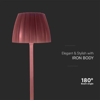 LED Ρυθμιζόμενο Φωτιστικό Επιτραπέζιο Επαναφορτιζόμενο με Αφή LED/2,7W/5V 3000/4000/6000K 1800 mAh Καφέ