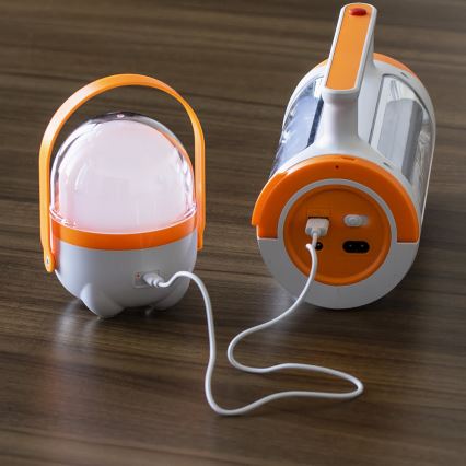 LED Ρυθμιζόμενος επαναφορτιζόμενος φακός 2 σε 1 με λειτουργία powerbank LED/5W/230V 3500 mAh