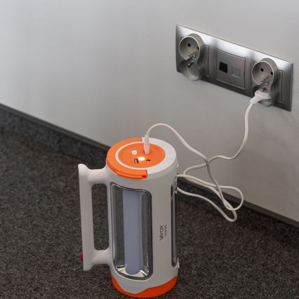 LED Ρυθμιζόμενος επαναφορτιζόμενος φακός 2 σε 1 με λειτουργία powerbank LED/5W/230V 3500 mAh