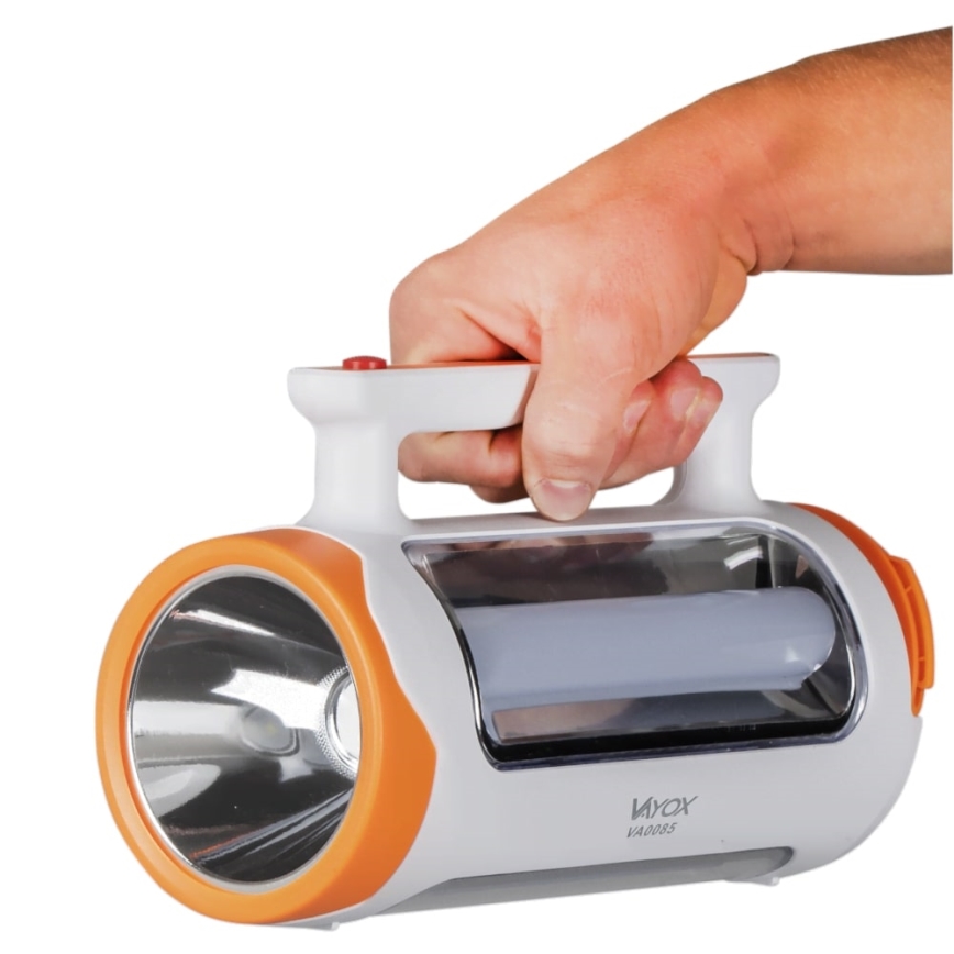 LED Ρυθμιζόμενος επαναφορτιζόμενος φακός 2 σε 1 με λειτουργία powerbank LED/5W/230V 3500 mAh