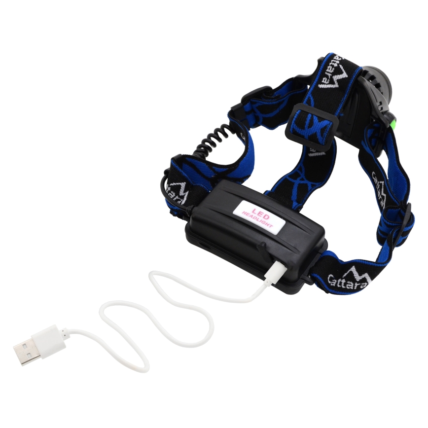 LED Επαναφορτιζόμενος Φακός Κεφαλής LED/6W/7,4V 5600 mAh IP44 μαύρο/μπλε