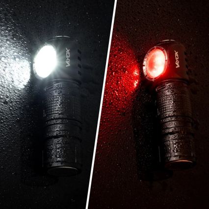 LED ρυθμιζόμενος επαναφορτιζόμενος φακός κεφαλής με κόκκινο φως 3-σε-1 LED/10W/5V IP66 500 lm 800 mAh