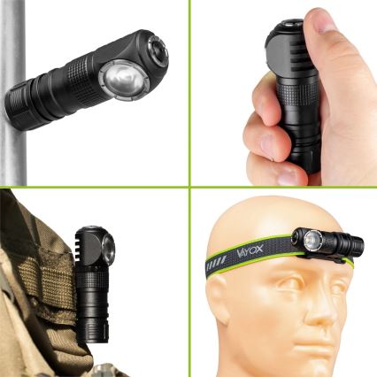 LED ρυθμιζόμενος επαναφορτιζόμενος φακός κεφαλής με κόκκινο φως 3-σε-1 LED/10W/5V IP66 500 lm 800 mAh