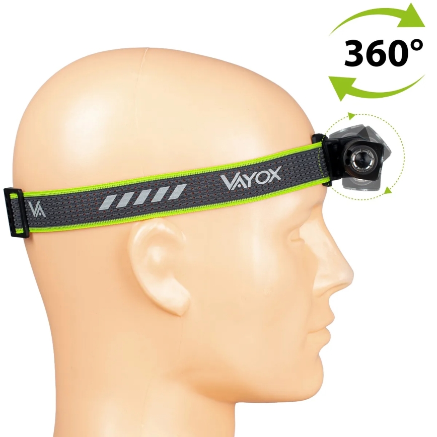 LED ρυθμιζόμενος επαναφορτιζόμενος φακός κεφαλής με κόκκινο φως 3-σε-1 LED/10W/5V IP66 500 lm 800 mAh