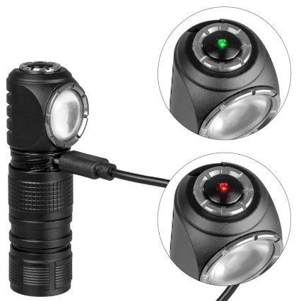 LED ρυθμιζόμενος επαναφορτιζόμενος φακός κεφαλής με κόκκινο φως 3-σε-1 LED/10W/5V IP66 500 lm 800 mAh