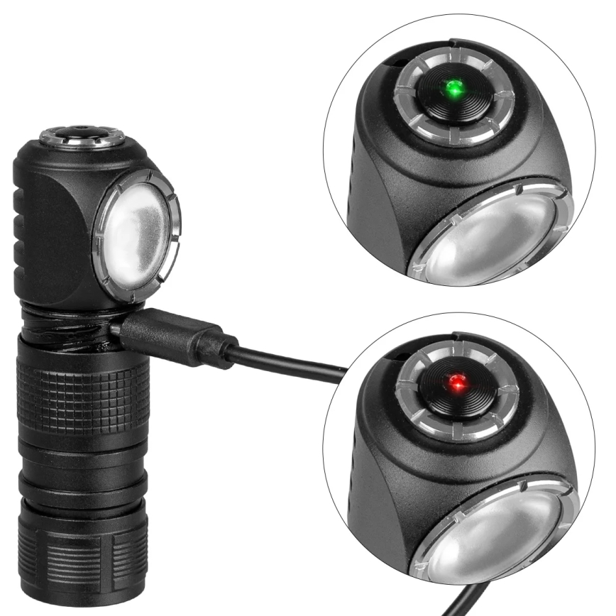 LED ρυθμιζόμενος επαναφορτιζόμενος φακός κεφαλής με κόκκινο φως 3-σε-1 LED/10W/5V IP66 500 lm 800 mAh