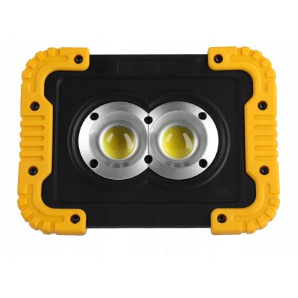 LED επαναφορτιζόμενος προβολέας με λειτουργία powerbank LED/20W/5V 4400 mAh IP44 μαύρο/κίτρινο