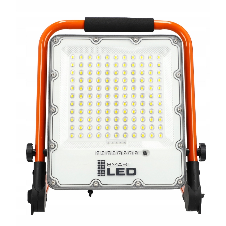 LED Επαναφορτιζόμενος προβολέας με τρίποδο LED/100W/3,2V 5000K 5000 mAh IP65 πορτοκαλί