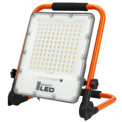 LED Επαναφορτιζόμενος προβολέας με τρίποδο LED/100W/3,2V 5000K 5000 mAh IP65 πορτοκαλί