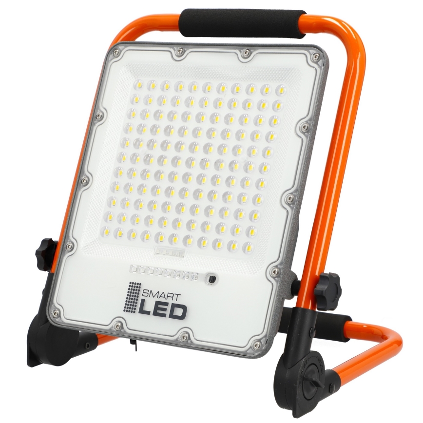 LED Επαναφορτιζόμενος προβολέας με τρίποδο LED/100W/3,2V 5000K 5000 mAh IP65 πορτοκαλί