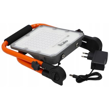 LED Επαναφορτιζόμενος προβολέας με τρίποδο LED/100W/3,2V 5000K 5000 mAh IP65 πορτοκαλί