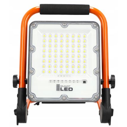 LED επαναφορτιζόμενος προβολέας με βάση LED/30W/3,2V 4500K 5000 mAh IP65 πορτοκαλί
