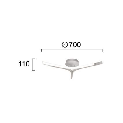 LED επιφανειακό φωτιστικό οροφής ALTA LED/30W/230V ασημένιο