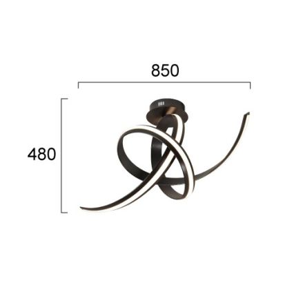 LED Επιφανειακό φωτιστικό οροφής AREZIA LED/41W/230V μαύρο