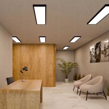 LED Επιφανειακό πάνελ LED/60W/230V 30x120 cm μαύρο