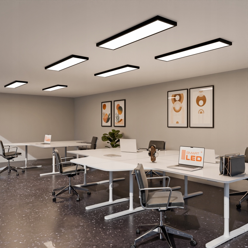 LED Επιφανειακό πάνελ LED/60W/230V 30x120 cm μαύρο