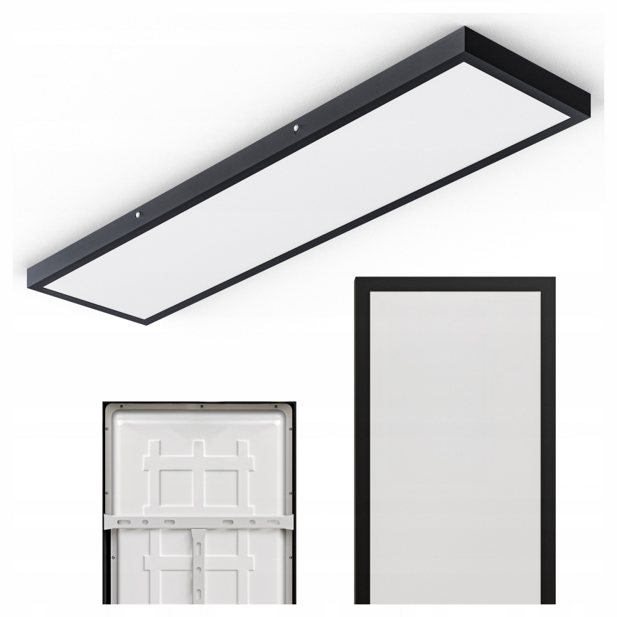 LED Επιφανειακό πάνελ LED/60W/230V 30x120 cm μαύρο