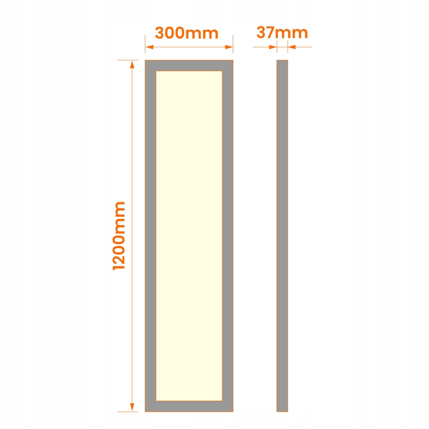 LED Επιφανειακό πάνελ LED/60W/230V 30x120 cm μαύρο