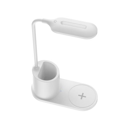 LED Επιτραπέζια λάμπα LED/3W/5V με ασύρματη φόρτιση λευκό