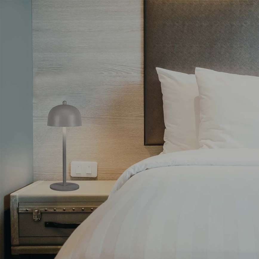 LED Επιτραπέζιο Φωτιστικό Αφής με Ρύθμιση Φωτεινότητας, Επαναφορτιζόμενο LED/1W/5V 3000-6000K 1800 mAh Γκρι