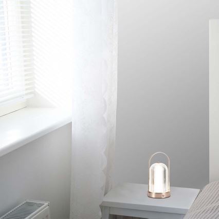 LED Επιτραπέζιο Φωτιστικό Αφής με Ρύθμιση Φωτεινότητας, Επαναφορτιζόμενο LED/1W/5V 3000-6000K 1800 mAh Χαλκός