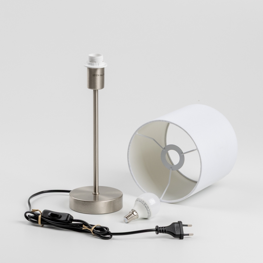 LED επιτραπέζιο φωτιστικό 1xE14/5W/230V λευκό/ματ χρώμιο