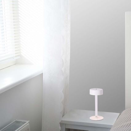 LED Ρυθμιζόμενο Φωτιστικό Επιτραπέζιο Επαναφορτιζόμενο με Αφή LED/3W/5V 3000-6000K 2400 mAh λευκό