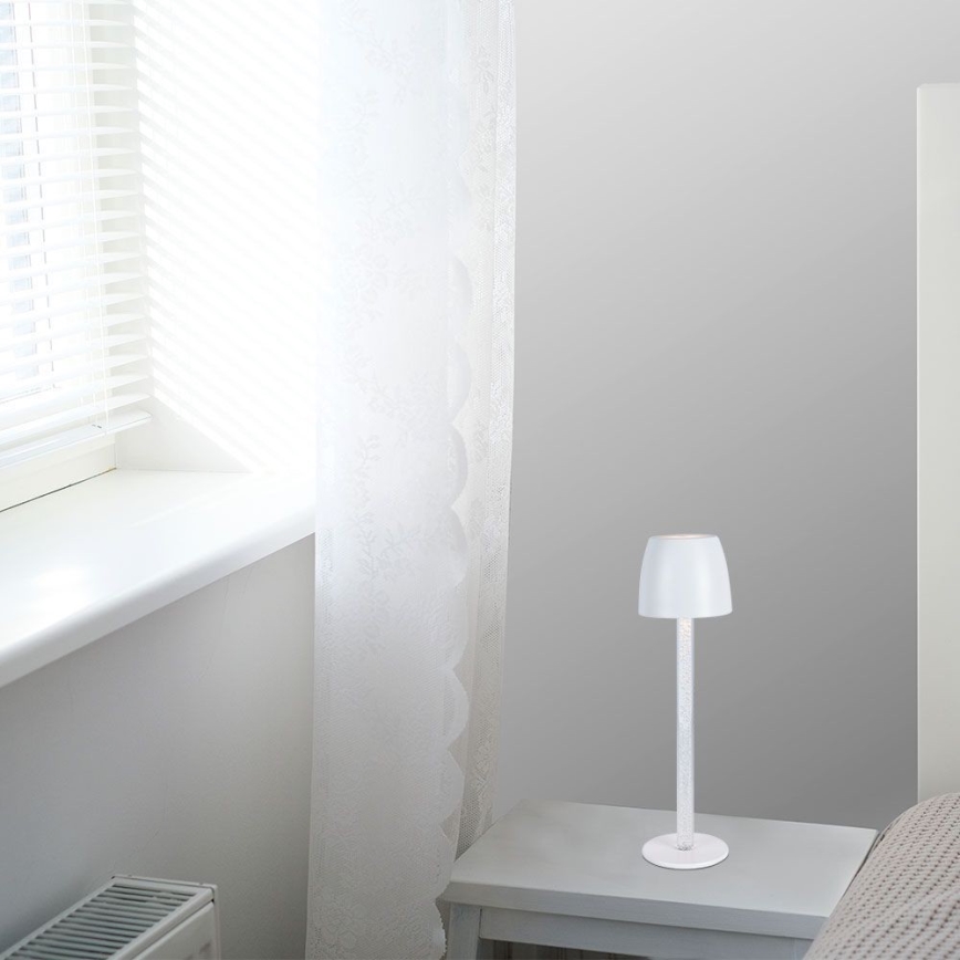 LED Ρυθμιζόμενο Φωτιστικό Επιτραπέζιο Επαναφορτιζόμενο με Αφή LED/3W/5V 3000K 1800 mAh λευκό