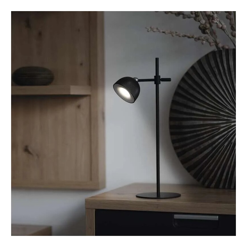 LED Ρυθμιζόμενος επαναφορτιζόμενος επιτραπέζιος λαμπτήρας μαγνητικός 4 σε 1 LED/4,2W/3,7V 4000K 1200mAh μαύρο