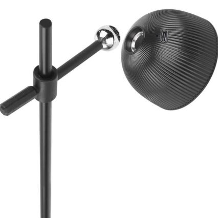 LED Ρυθμιζόμενος επαναφορτιζόμενος επιτραπέζιος λαμπτήρας μαγνητικός 4 σε 1 LED/4,2W/3,7V 4000K 1200mAh μαύρο