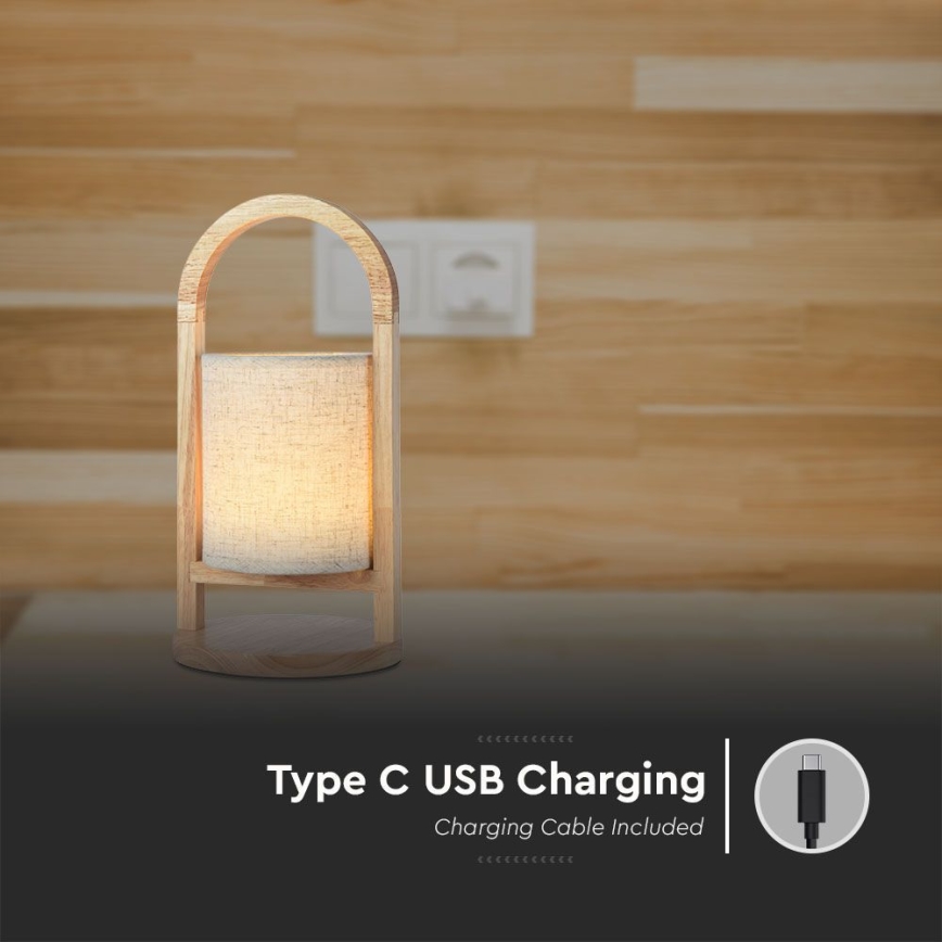 LED Ρυθμιζόμενο Φωτιστικό Επιτραπέζιο Επαναφορτιζόμενο με Αφή LED/1,5W/5V 3000K 1800 mAh μπεζ