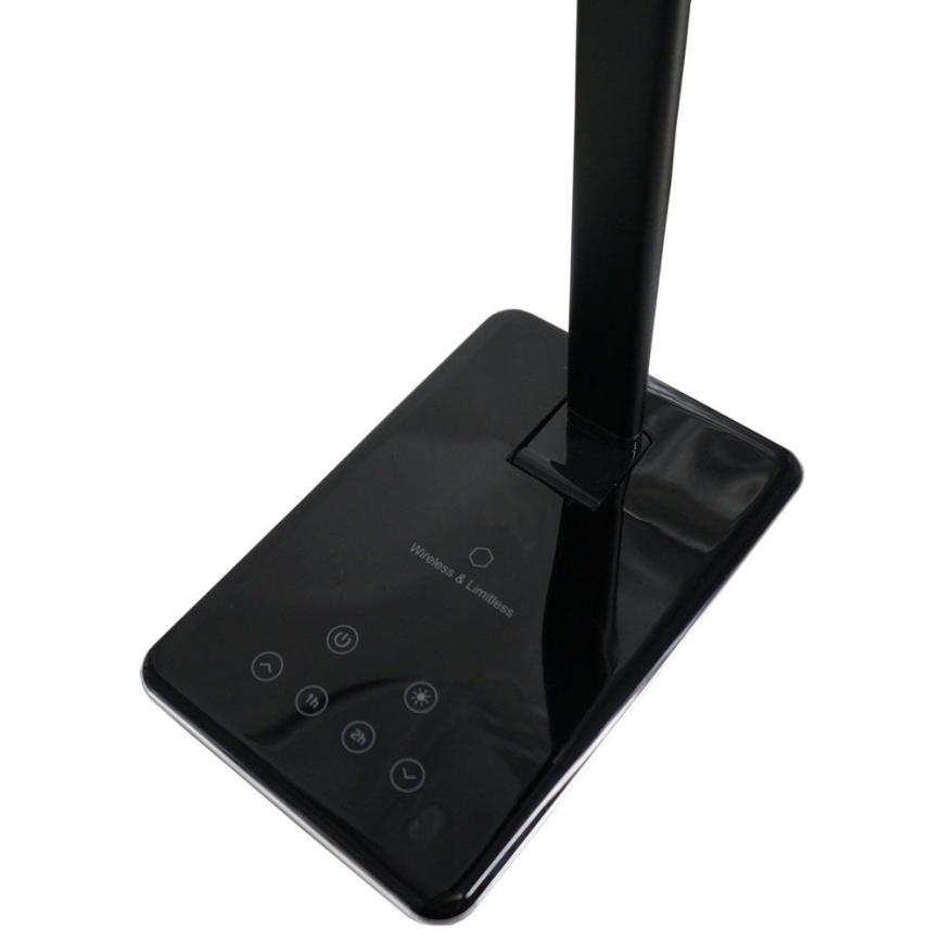 LED Επιτραπέζιο Φωτιστικό Αφής με Ρύθμιση Φωτεινότητας και Ασύρματη Φόρτιση JOY LED/6W/230V + USB Μαύρο