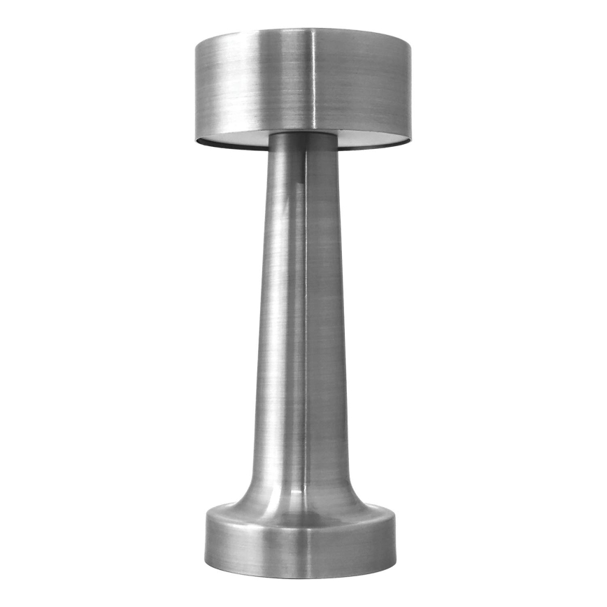 LED Επιτραπέζιο Φωτιστικό Αφής με Ρύθμιση Φωτεινότητας, Επαναφορτιζόμενο TABLO LED/3W/5V 2000mAh, Ματ Χρώμιο