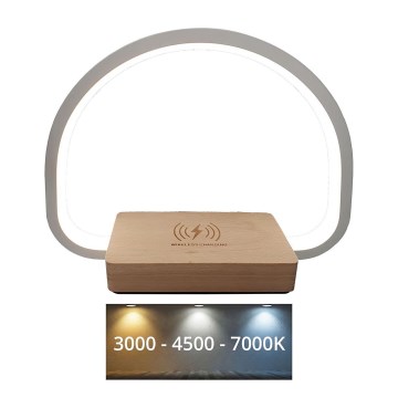 LED Επιτραπέζιο φωτιστικό αφής με δυνατότητα αυξομείωσης φωτισμού και ασύρματης φόρτισης LED/10W/5V 3000/4500/7000K