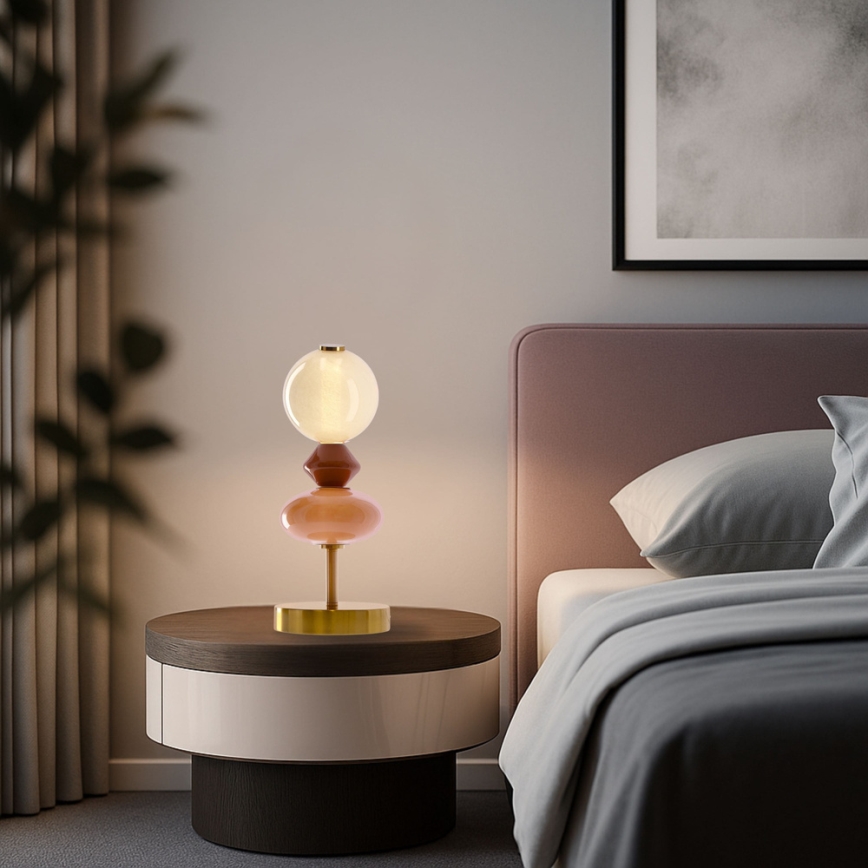 LED Επιτραπέζιο φωτιστικό FLORES LED/10W/230V χρυσό/πορτοκαλί/καφέ